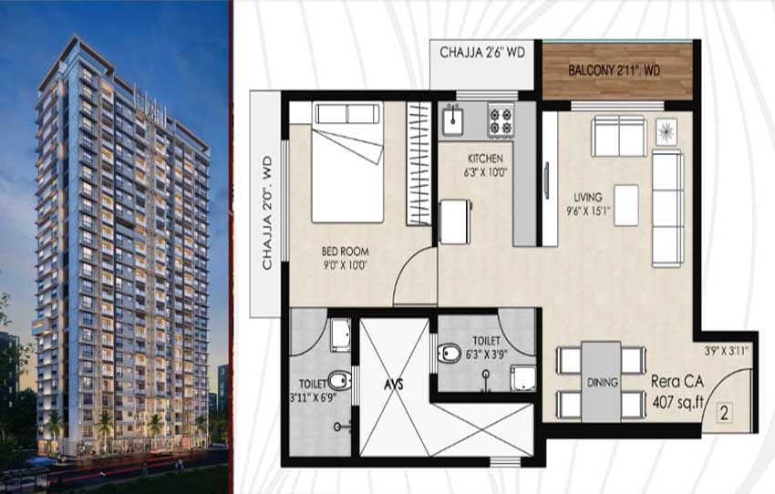 95 Lakhs All Inclusive-1 BHK in Kannamwar Nagar
